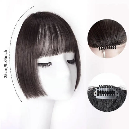 1Pc Cute Synthesis Princess Cut Bangs Hair Extension Synthetic Wig Natural High Temperature Synthetic Fake Bangs Hair Piece Clip