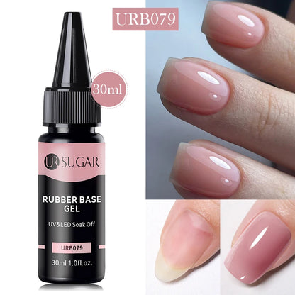 UR SUGAR 30ml Rubber Base Gel Nail Polish Refill Supplier Nude Jelly White UV/LED  Soak Off Profession Hybrid Gel For Manicure