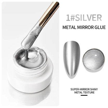 1Box Gold Metallic Painging Gel Nail Polish Super Bright Gold/Silver Mirror Metal Chrome Varnish Drawing French Line Nail Gel*&^