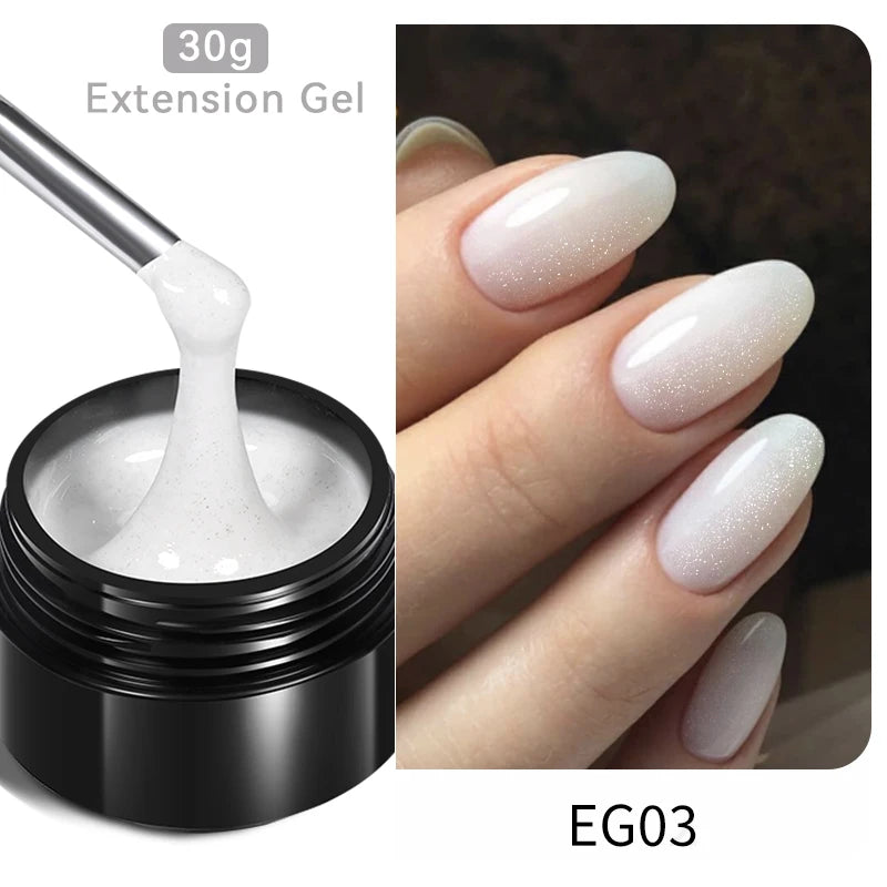 BORN PRETTY 30ml Glitter Pink Hard Jelly Nail Extension Gel Nail Polish Milky White Clear Color Soak Off UV Construction Gel