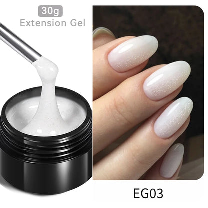 BORN PRETTY 30ml Glitter Pink Hard Jelly Nail Extension Gel Nail Polish Milky White Clear Color Soak Off UV Construction Gel