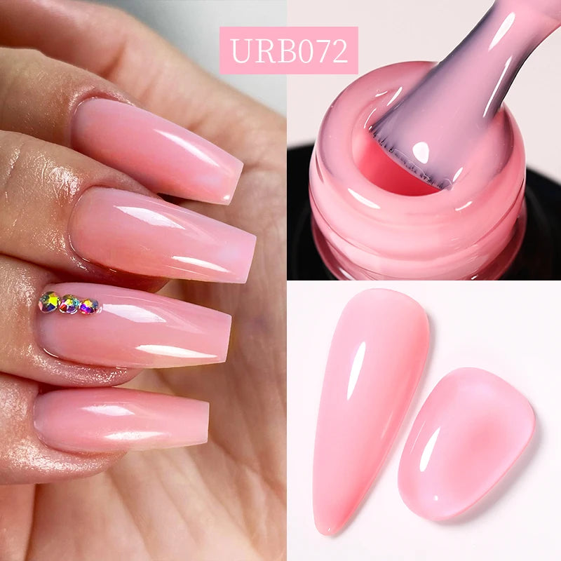 UR SUGAR 7ml Nude Crystal Rubber Base Gel Natural Color Semi Permanent Soak off UV LED Gel Nail Art Varnish