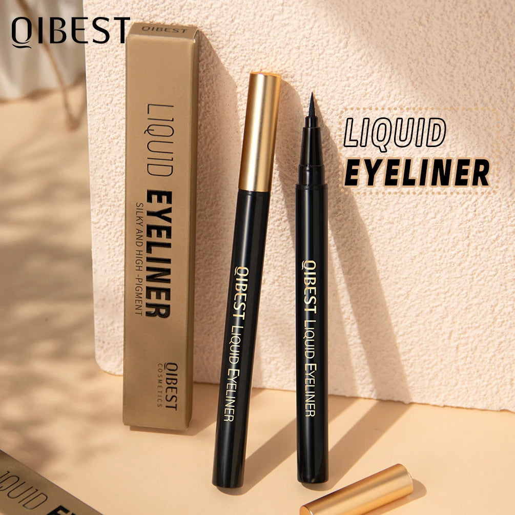 QIBEST Black Liquid Eyeliners Waterproof Long Lasting Sweatproof Quickily Drying Eyeliners Pencil Eyes Cosmetics Make up Tools