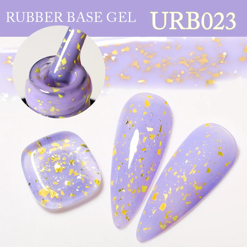 UR SUGAR 7ml Crystal Nude Rubber Base Gel Milky White Pink Gold Glitter Semi Permanent Soak Off UV LED Nail Art Construction Gel