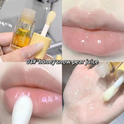 Water Light Lip Gloss Moisturizer Transparent Jelly Mirror Fruit Crystal Lip Oil Clear Hydrating Plumping Korean Lip Care Makeup