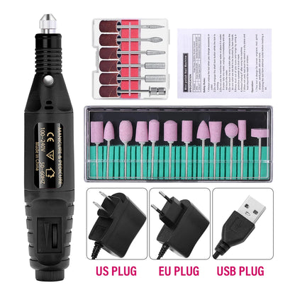 Portable Professional Electric Nail Drill Machine Manicure Tools Pedicure Drill Set Family Nail File Nail Drill Equipment