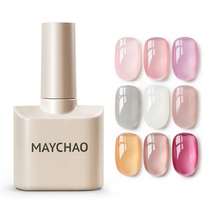 MAYCHAO 12ML 31 Color Ice Transparent Jelly Gel Nail Polish Soak Off UV LED Semi Permanent Transparent Varnish Nail Polish