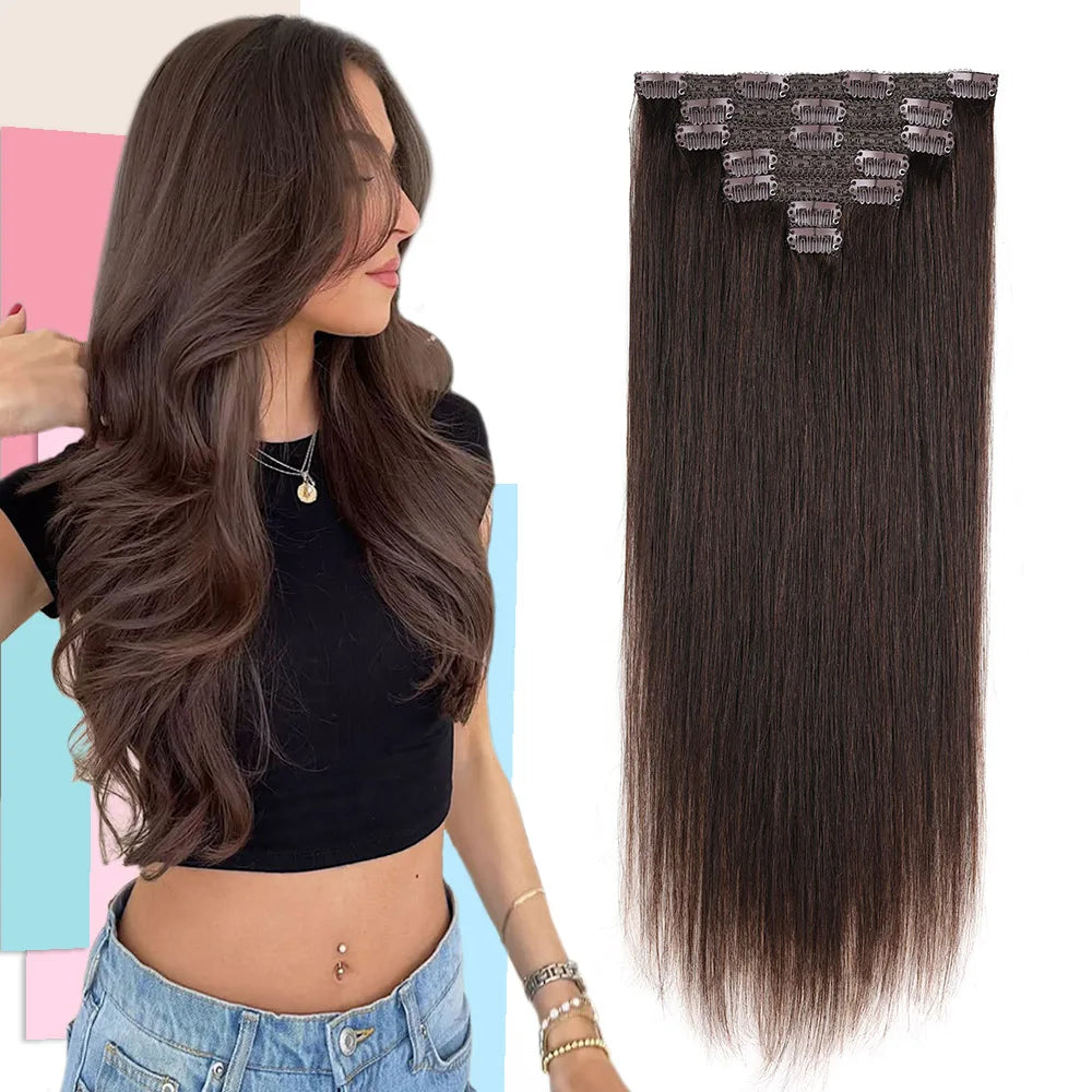 #99J Burgundy Clip in Hair Extensions Real Human Hair 100% Brazilian Remy Hair Wine Red Seamless Straight Clip In Hair Extension