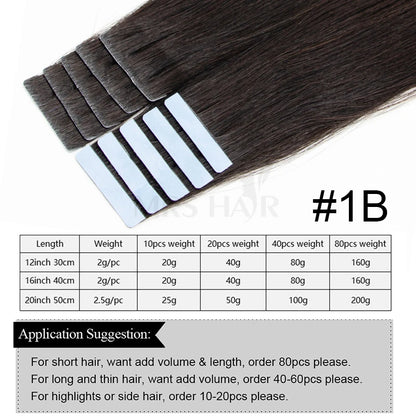 Invisible Tape in Hair Injection Tape in Human Hair Extensions #60 PU Weft Tape On 10pcs/pack Only Add Volume For Side Hair