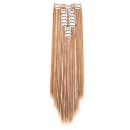 20Inchs Hair Synthetic Extensions 12pcs/set  Straight Hairstyle Full Head Clip 22 Clips  Hair Extensions For Women Girls