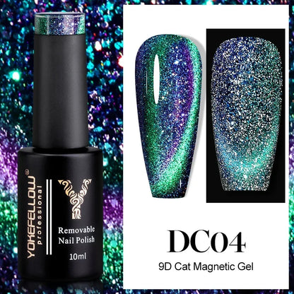 YOKEFELLOW 2024 New Dreamland Cat Eye Gel Nail Polish 10ml Dual Gloss Dreamland Color Soak Off Cat Magnetic UV Gel Varnish DIY