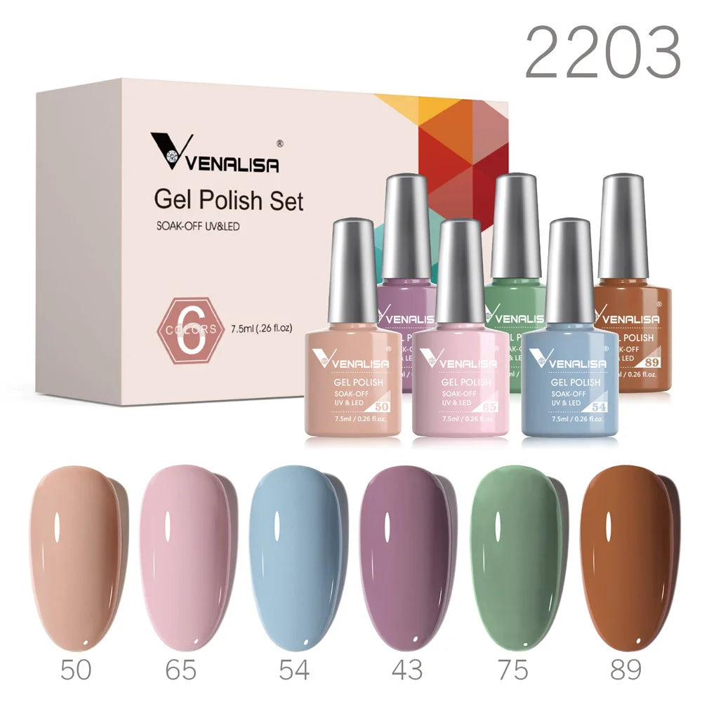 Venalisa Color Nail Gel Polish Kit  Jelly Pink Semi-transparent HEMA FREE Self Leveling Nude Natural Pink Nail Manicure Set