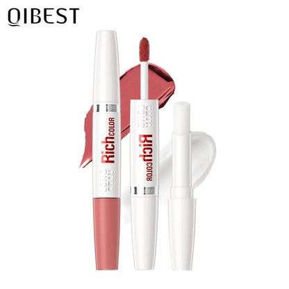 8 colors waterproof double-ended lip gloss moisturizing hydrating non-stick cup not easy to fade long-lasting matte lip gloss