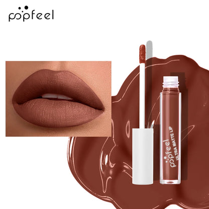 POPFEEL Party Lip Glaze Personality Candy Color Lip Gloss, Black Lip Glaze, Non-stick Cup Long Lasting Lip Gloss