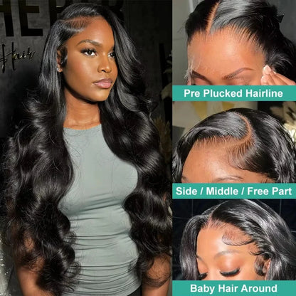 250Density 38 inch 13x6 hd lace front wig human hair Body Wave lace front human hair wig 13x4 Brazilian glueless wigs human hair