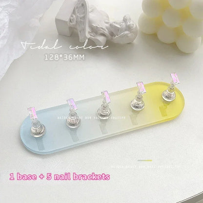 Aurora Magnetic Nail Holder Practice Display Stand Acrylic Crystal Showing Shelf Nail Art Tool Colorful Nail Polish For Novice