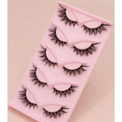 5 Pairs Cat Eye Lashes Faux Mink Eyelashes Winged End Eye Elongated Eyelashes Natural long Manga Lashes Fake Lashes Makeup