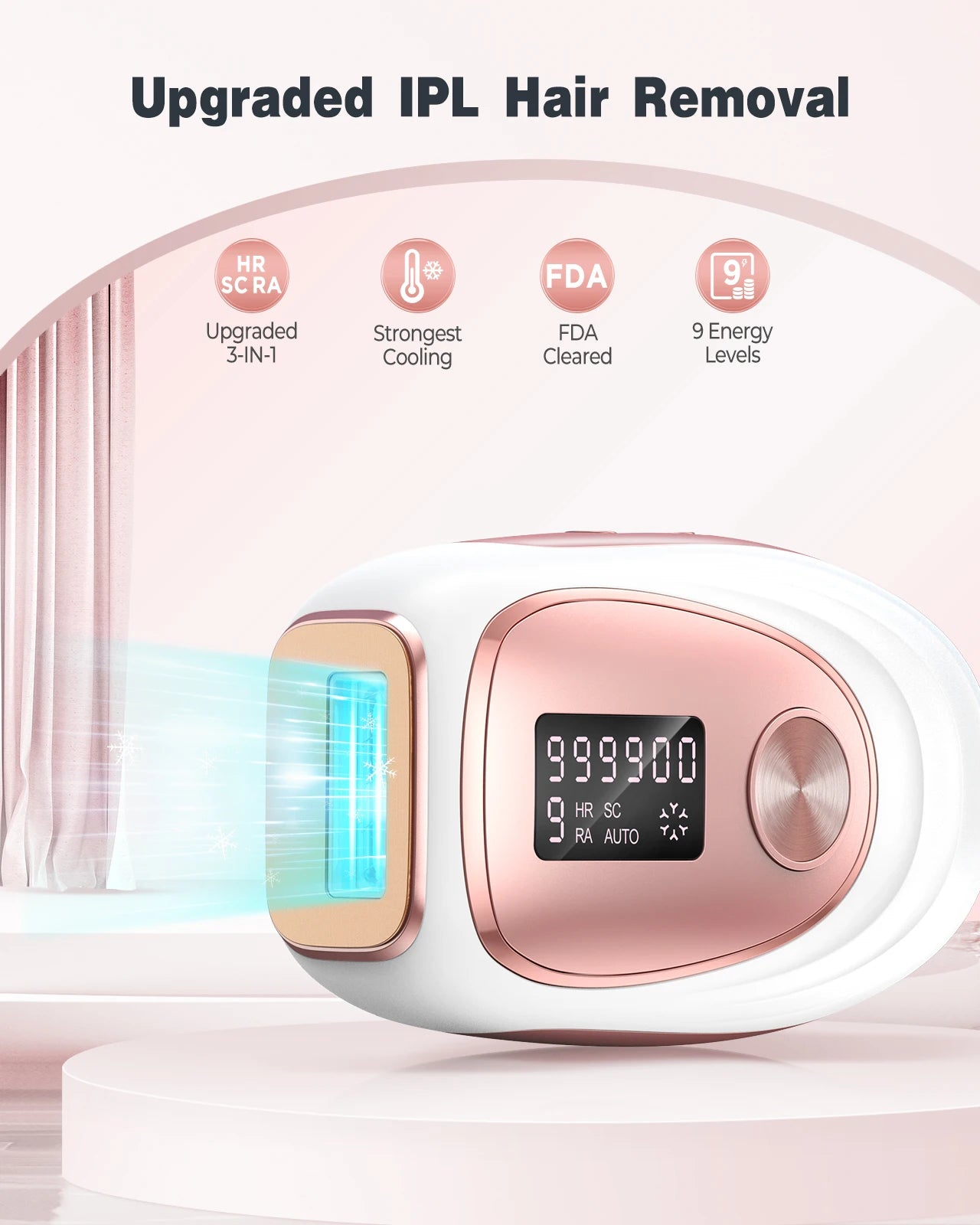 IPL Hair Removal Ice Cooling Women Men Upgraded 999,900 Flashes 5 Levels Permanent whole body Hair Removal Device Laser Epilator