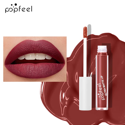 POPFEEL Party Lip Glaze Personality Candy Color Lip Gloss, Black Lip Glaze, Non-stick Cup Long Lasting Lip Gloss