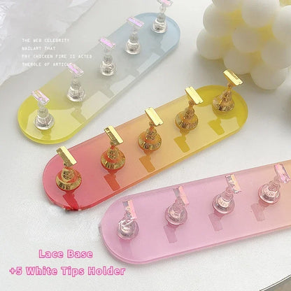 Aurora Magnetic Nail Holder Practice Display Stand Acrylic Crystal Showing Shelf Nail Art Tool Colorful Nail Polish For Novice