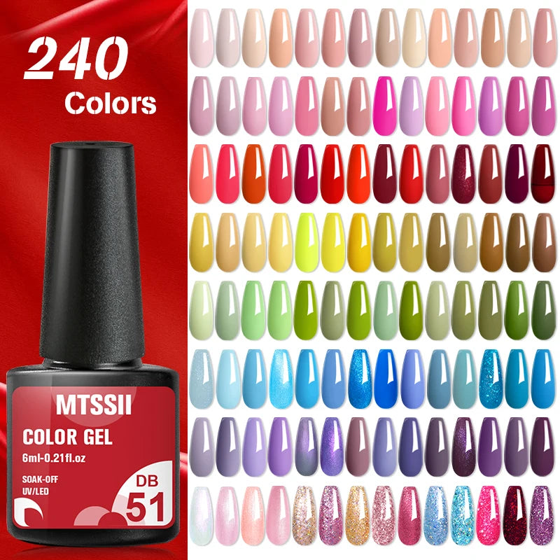 Mtssii 240 Colors Nail Gel Polish Nail Supplies 6ml Vernis Semi Permanent Nail Art Manicure Soak Off LED UV Gel Nail Varnishes