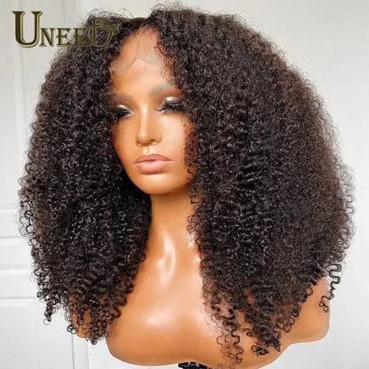 Mongolian Kinky Curly Wig Human Hair 13x4 Curly Lace Front Human Hair Wigs Kinky Curly Lace Closure Wig For Women 180 Density