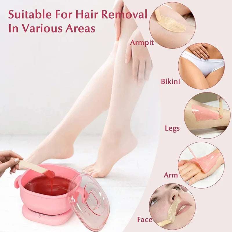 Foldable Wax Heater Hair Removal Wax Machine Portable Silicone Wax Warmer 400ML SPA Body Epilator Paraffin Wax Pot for Travel