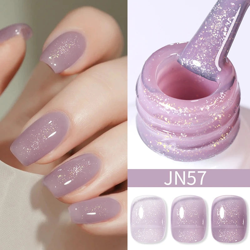 BORN PRETTY Purple Jelly Nude Gel Nail Polish 10ml Translucent Clear Gel Polish French Manicure Milky Natural Transparent Gel