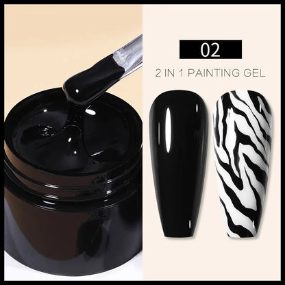 BORN PRETTY 5ml White Black Silver Spider Drawing Gel Nail Polish UV Painting Outline Gel Varnish Nails Art All For Manicure