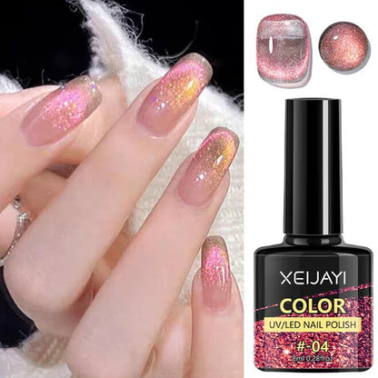 10ml/Bottle Ruby Red Cat Eye Gel Nail Polish Wine red Cherry Dopamine Glitter Nail Gel Soak Off LED/UV Semi-Permanent Manicure