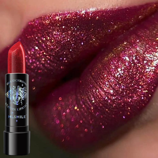 6Colors Glitter Lipstick Waterproof Long Lasting Diamond Pearlescent Metallic Lipstick Black Lipgloss Women Lips Makeup Cosmetic