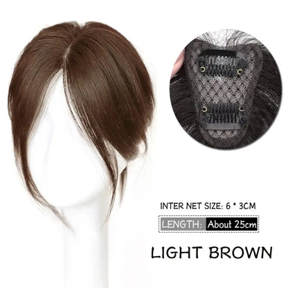 Middle Part Fake Bangs Fringe Synthetic Topper Hairpiece Clip-In Bang Extension Natural Invisible Clourse Hairpiece Women