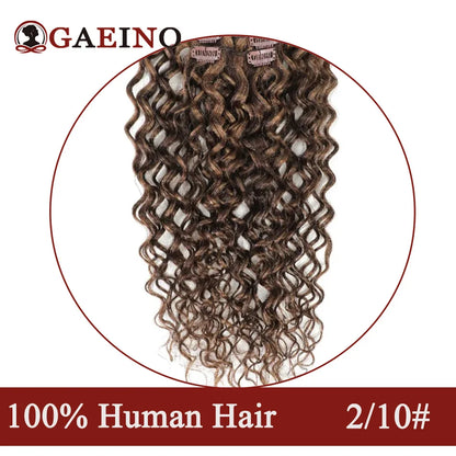 Water Wave Clip In Hair Extensions Human Hair 3Pcs/Set Chestnut Brown Natural Hair Curly Clip Ins Extension For Woman 14-28Inch