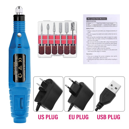 Portable Professional Electric Nail Drill Machine Manicure Tools Pedicure Drill Set Family Nail File Nail Drill Equipment