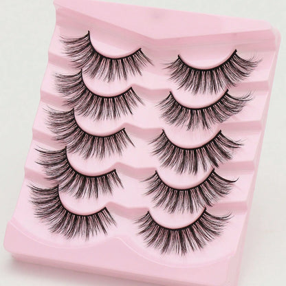 5 Pairs Cat Eye Lashes Faux Mink Eyelashes Winged End Eye Elongated Eyelashes Natural long Manga Lashes Fake Lashes Makeup