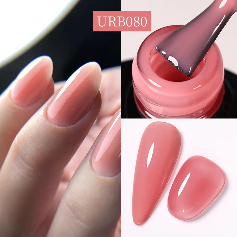 UR SUGAR 7ml Nude Crystal Rubber Base Gel Natural Color Semi Permanent Soak off UV LED Gel Nail Art Varnish