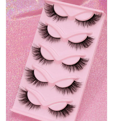 5 Pairs Cat Eye Lashes Faux Mink Eyelashes Winged End Eye Elongated Eyelashes Natural long Manga Lashes Fake Lashes Makeup