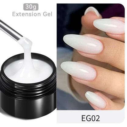 BORN PRETTY 30ml Glitter Pink Hard Jelly Nail Extension Gel Nail Polish Milky White Clear Color Soak Off UV Construction Gel