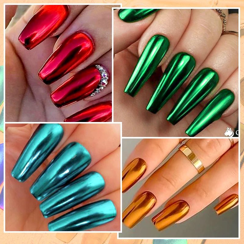 MEET ACROSS 7ml Red Metallic Color Gel Nail Polish Red Gold Silver Semi permanent Soak Off UV Gel Varnish Nail Art For Manicure