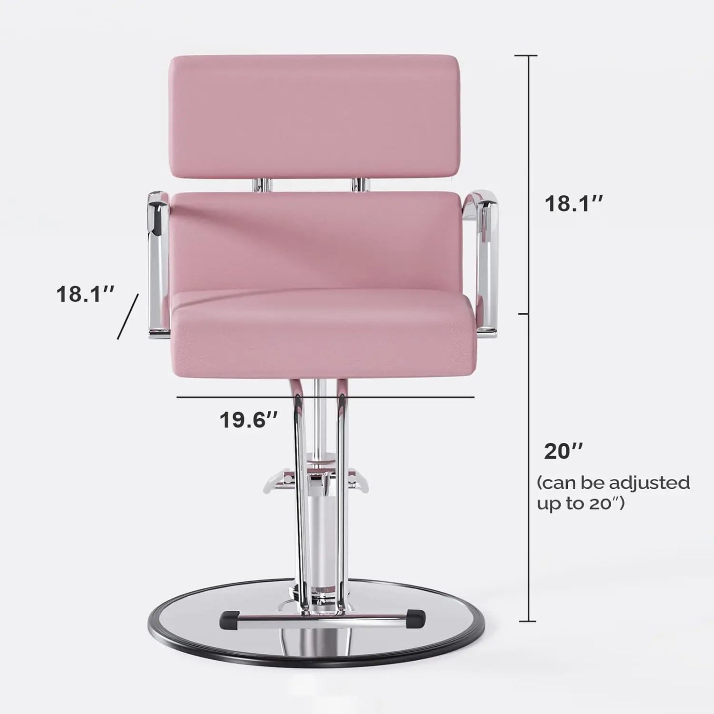 Omysalon Salon Chair Heavy Duty For Stylist, Barber Chair Pink 360 Degree Swivel, Hydraulic Pump For Hair Cutting, Beauty Spa