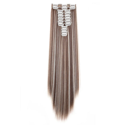 20Inchs Hair Synthetic Extensions 12pcs/set  Straight Hairstyle Full Head Clip 22 Clips  Hair Extensions For Women Girls