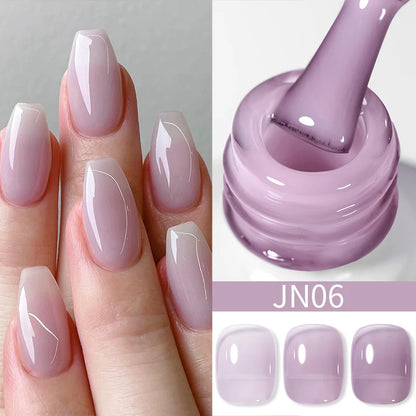 BORN PRETTY Purple Jelly Nude Gel Nail Polish 10ml Translucent Clear Gel Polish French Manicure Milky Natural Transparent Gel