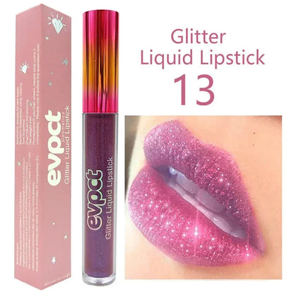 Waterproof Diamond Shimmer Glitter Lip Gloss 15 Colors Matte Glitter Liquid Lipstick Diamond Pearl Colour Lip Gloss Sexy Make Up