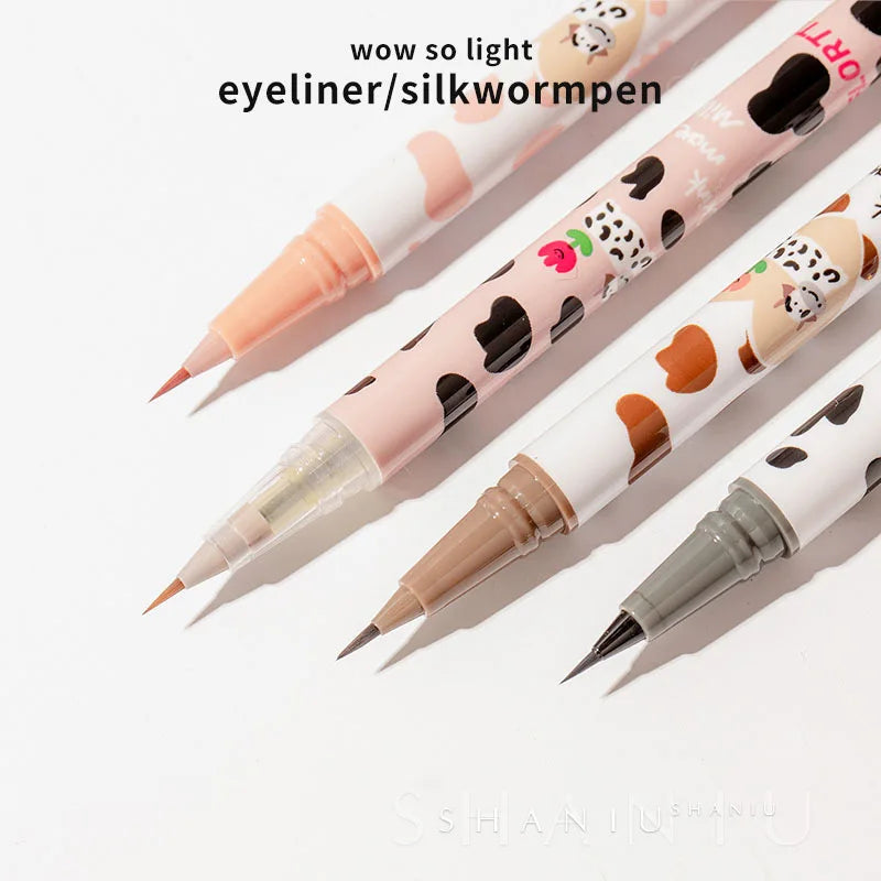 Flortte Ultra-fine Liquid Eyeliner&Lying Silkworm Pen Waterproof Long Lasting No Smudging Eye Liner Applicator Pencil