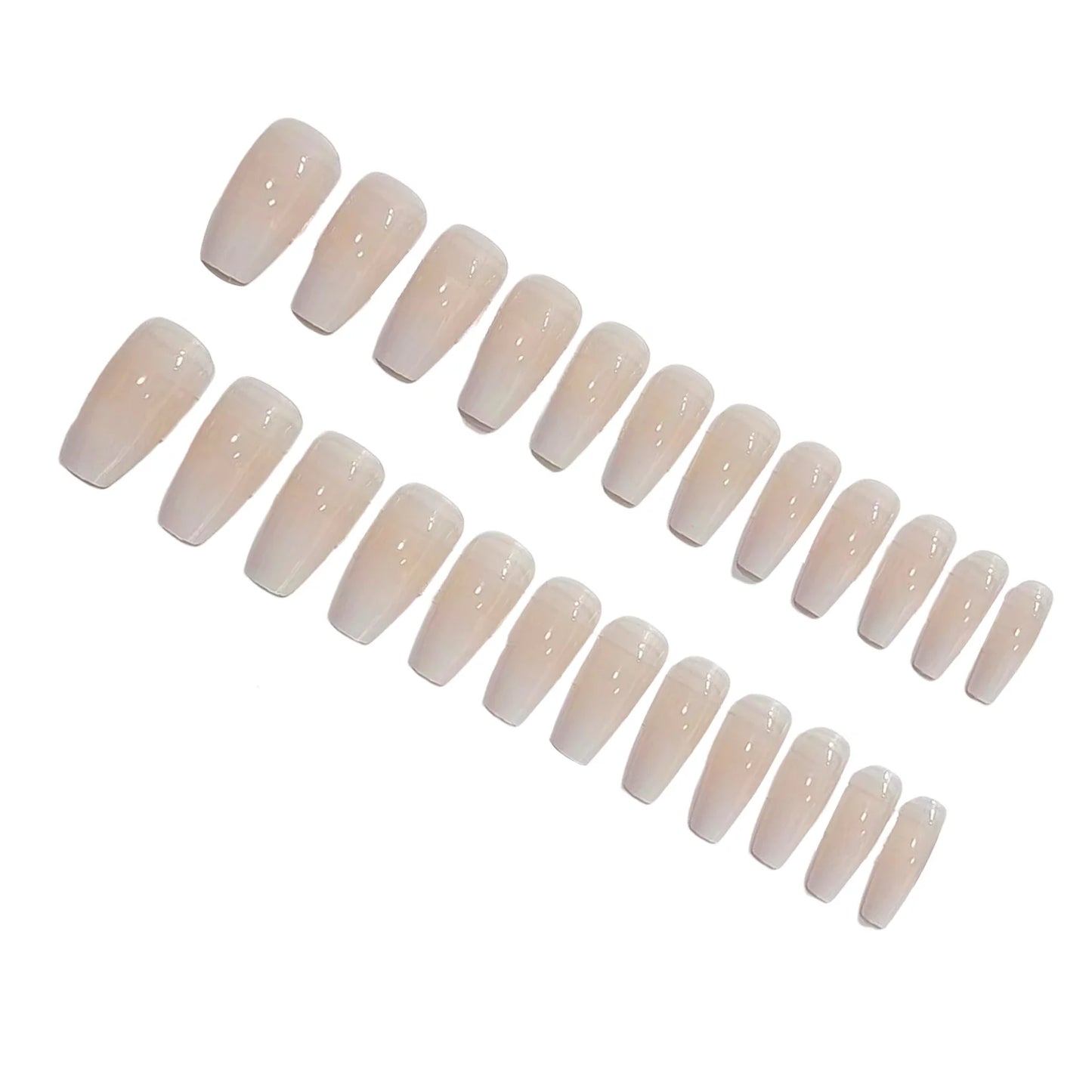 Long Square Press-on Nails Gradual Color Detachable Wearing Nails for Professional Nail Salon