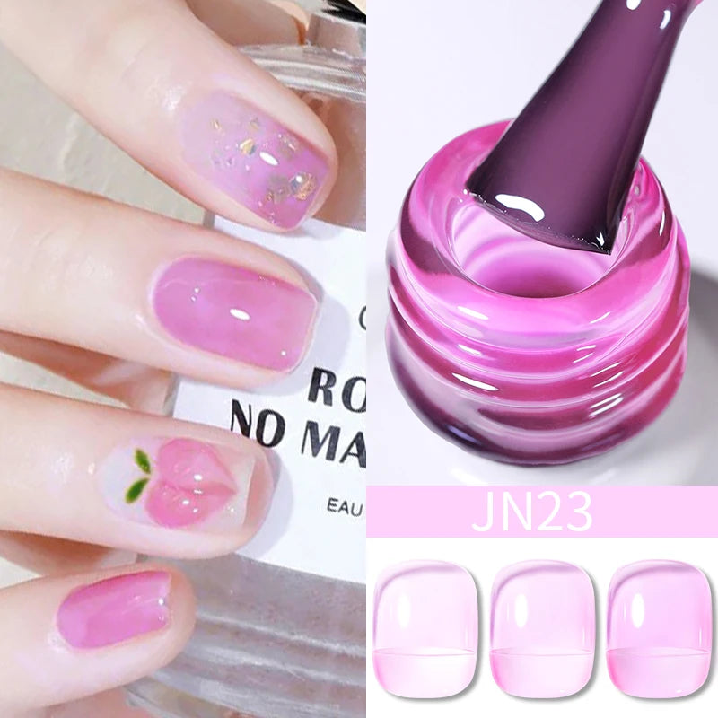 BORN PRETTY Purple Jelly Nude Gel Nail Polish 10ml Translucent Clear Gel Polish French Manicure Milky Natural Transparent Gel