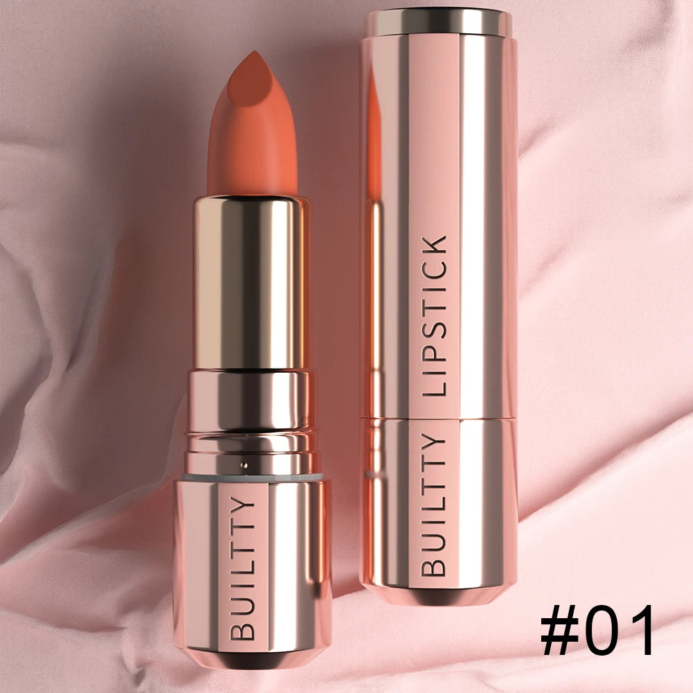 Matte Lipstick 5 Colors Nude Red Moisturizer Smooth Lipstick Long Lasting Waterproof Lipstick Matte & Pearl Finish Makeup Gift