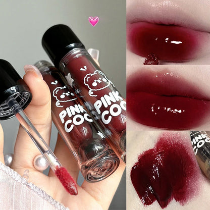 Punk Juice Red Lipgloss Black Mirror Glass Water Light Clear Lip Glaze Waterproof Non Stick Liquid Lipstick Nude Lip Tint Makeup