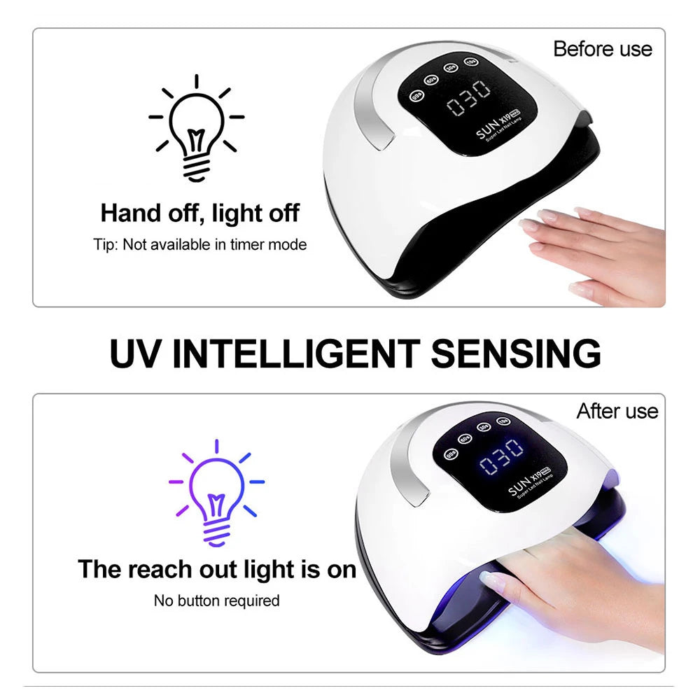 Nail LED lamp nail phototherapy machine nail polish glue fast dry intelligent sensing nail dryer 4-speed timing solidifying lamp