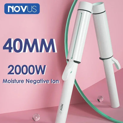 NOVUS 40MM Hair Curlers 4000W Negative Ion Ceramic Care Big Wand Wave Hair Styler Curling Irons Fast Heating Wavers Styling Tool